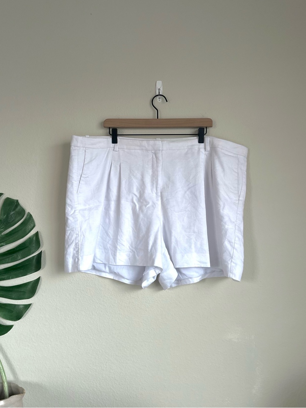 J. Crew White Linen Trouser Shorts